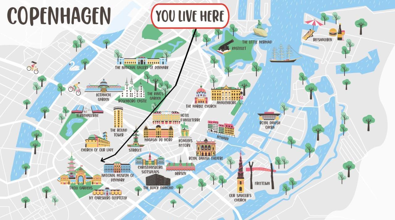 Spacious Tivoli Gardens Apartment W 3 Bedrooms 哥本哈根 外观 照片